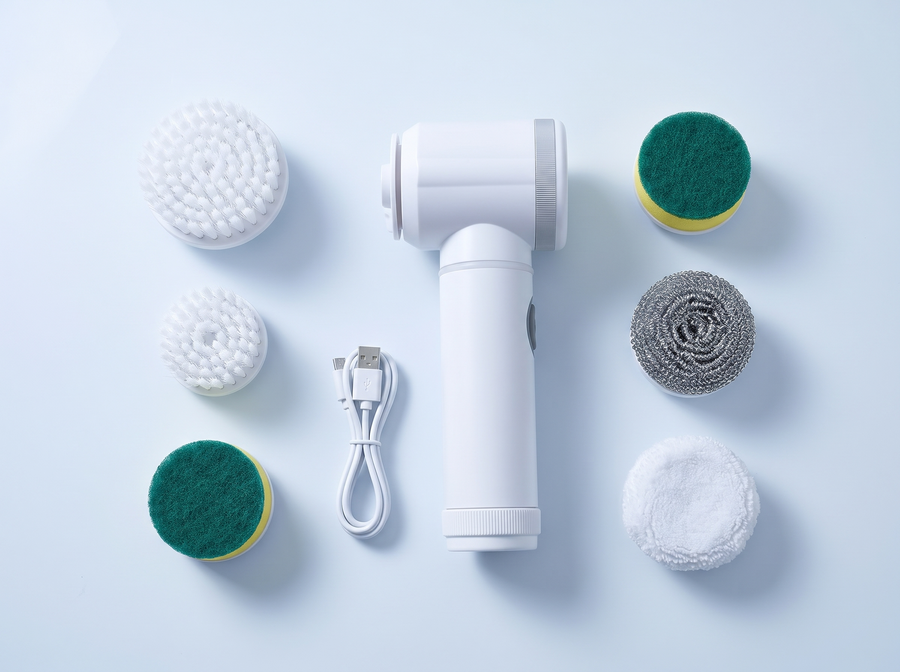 Brosse électrique PulseElite et ses cinq têtes interchangeables