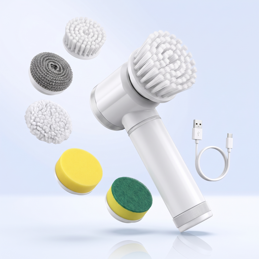 Brosse électrique PulseElite avec 5 têtes et câble USB
